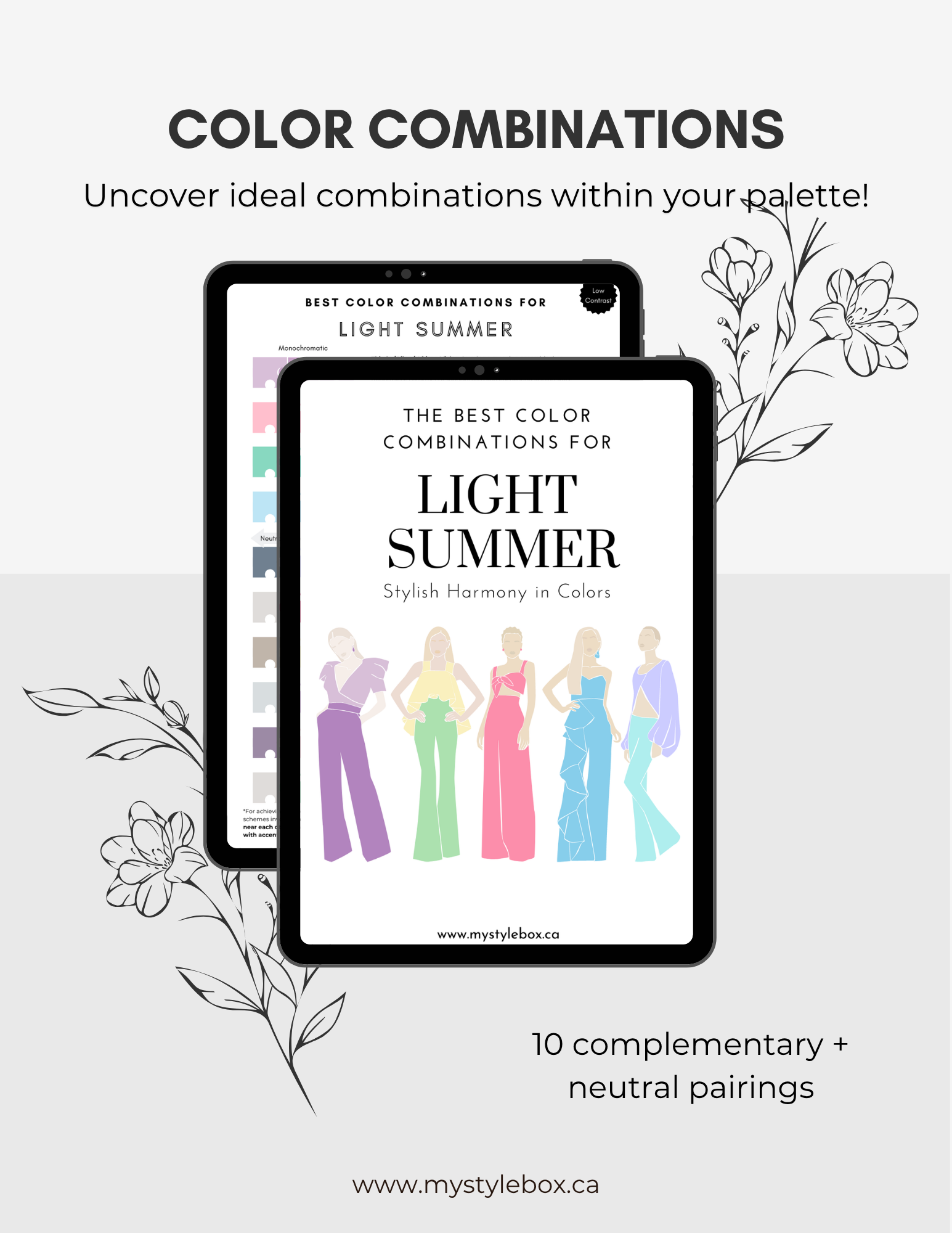 Digital Seasonal Color Palette and Combinations