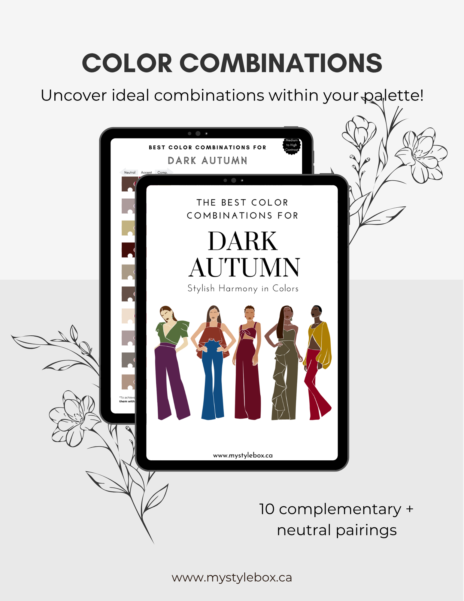 Digital Seasonal Color Palette and Combinations