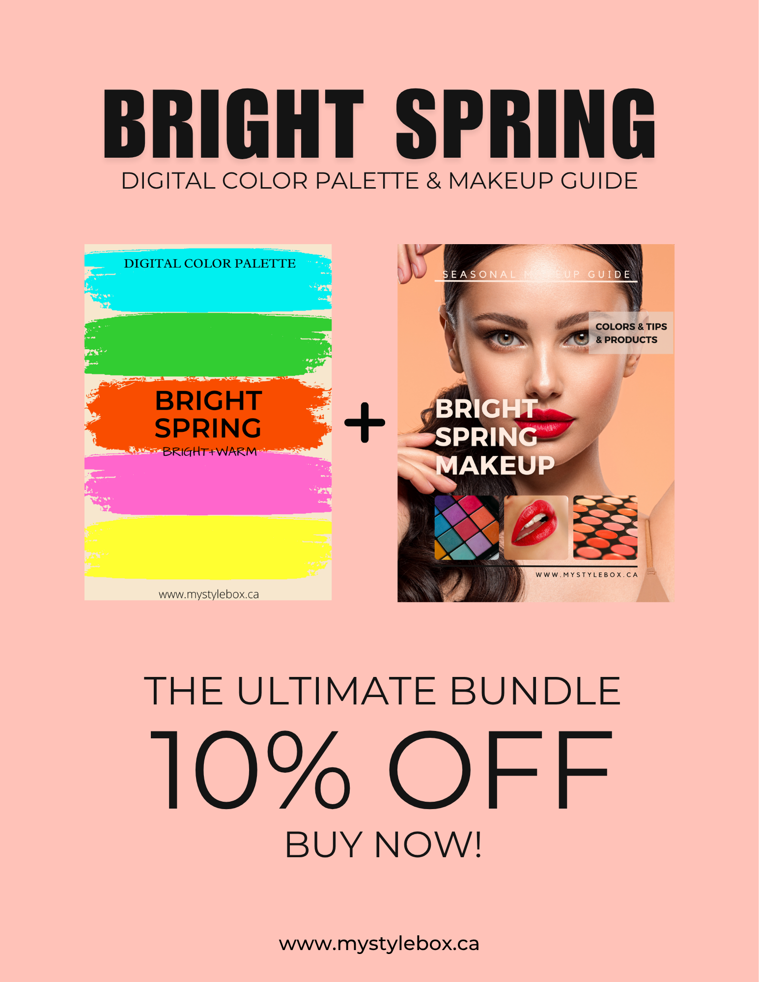 Bright Spring Digital Color Palette and Makeup Guide