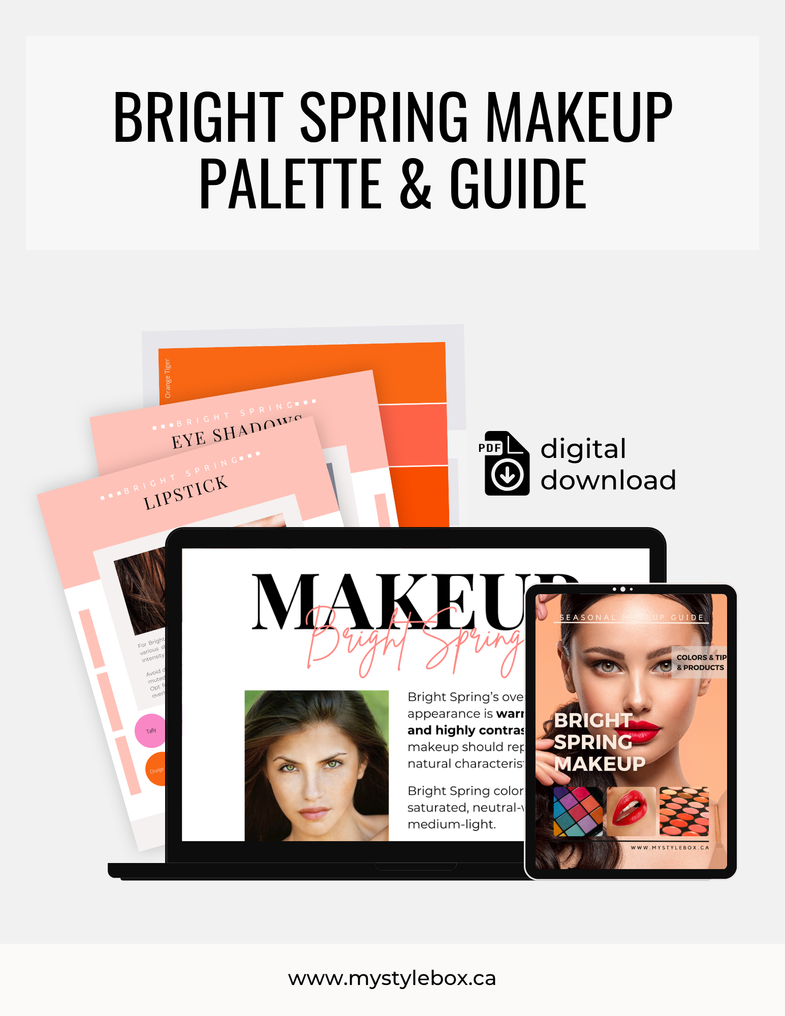 Bright Spring Digital Color Palette and Makeup Guide