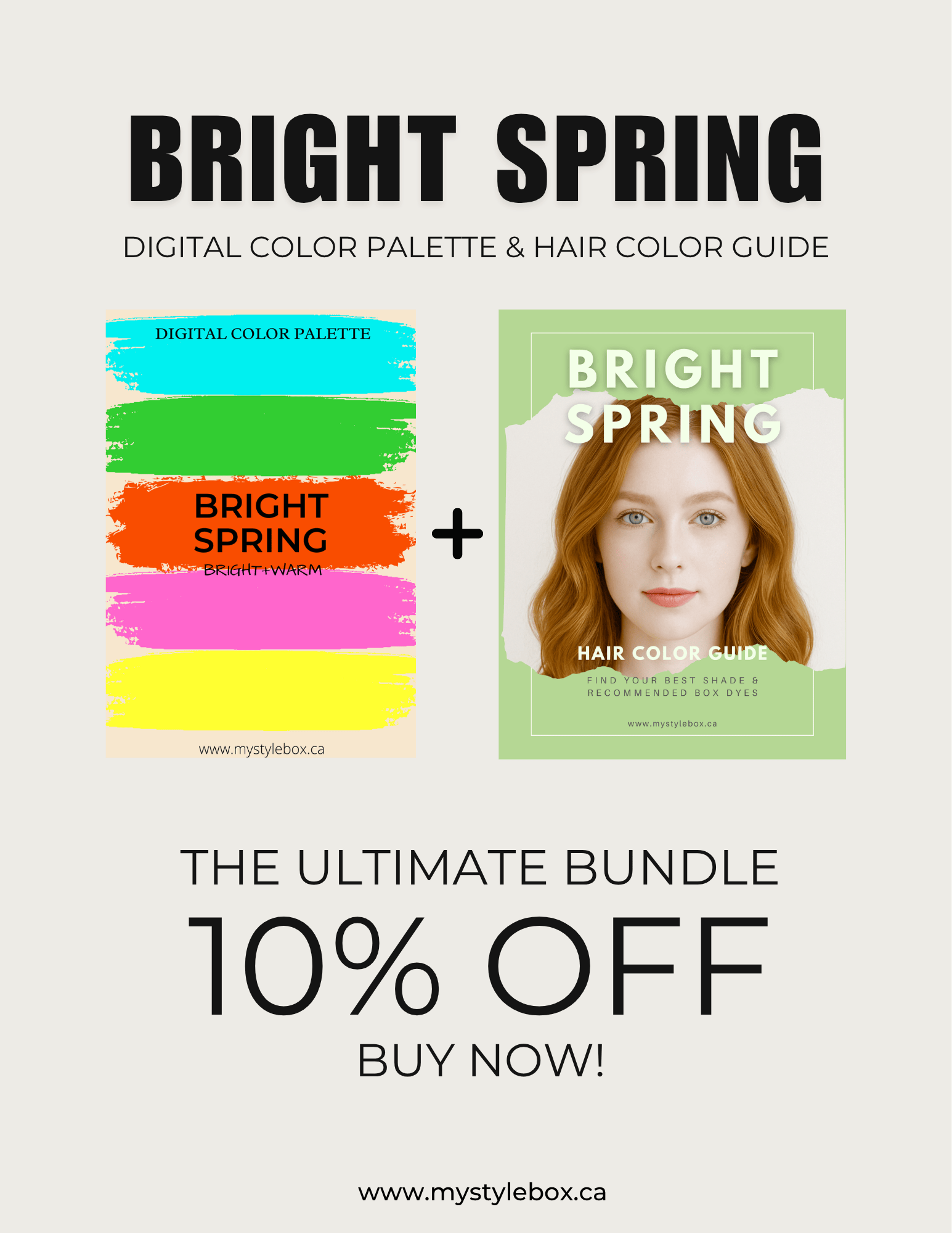 Bright Spring Digital Color Palette and Hair Color Guide