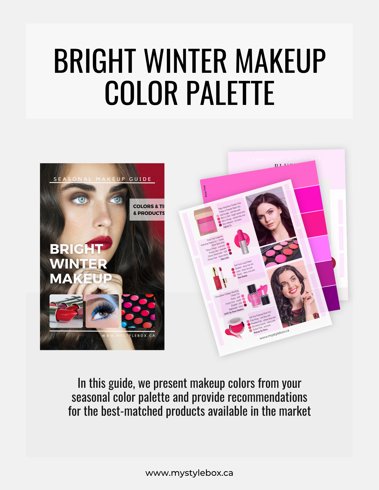 Bright Winter Digital Color Palette and Makeup Guide