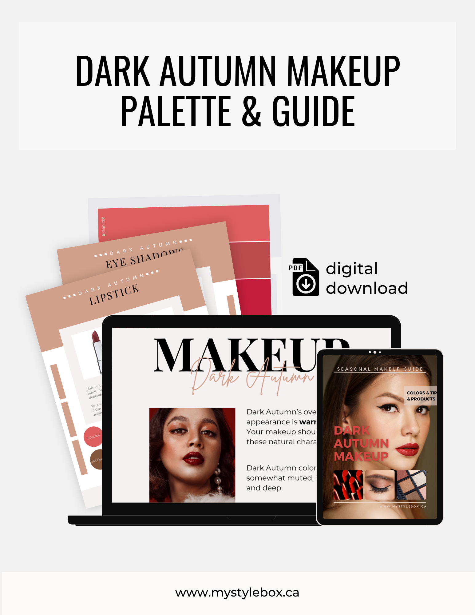 Dark Autumn Digital Color Palette and Makeup Guide