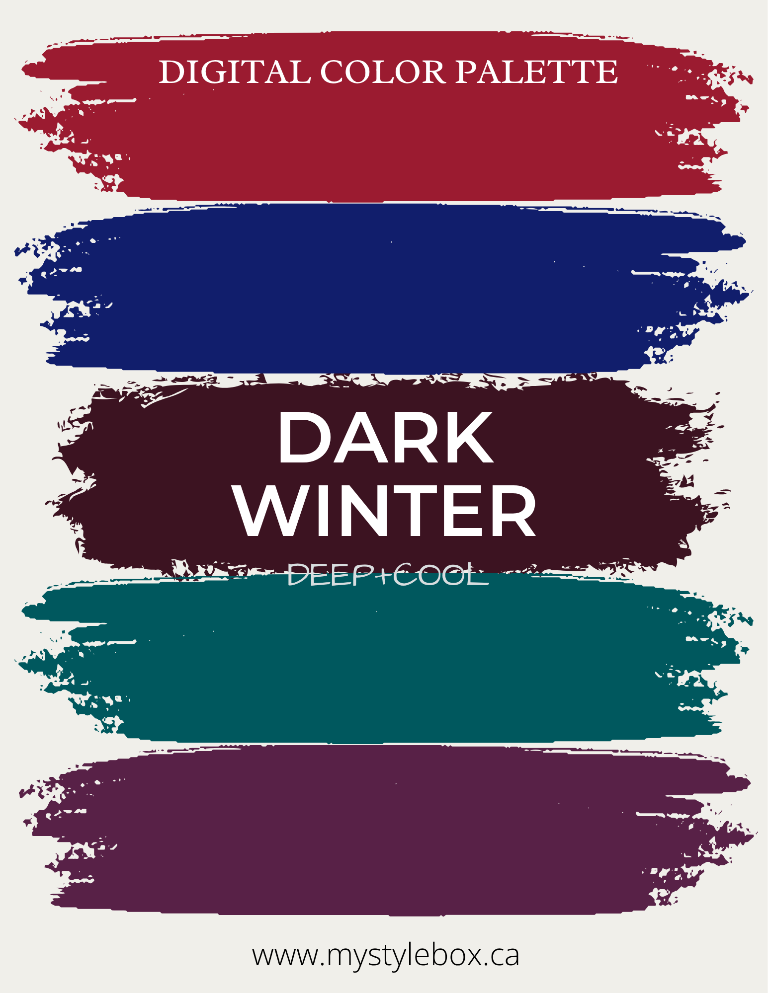 Dark Winter Digital Color Palette and Makeup Guide