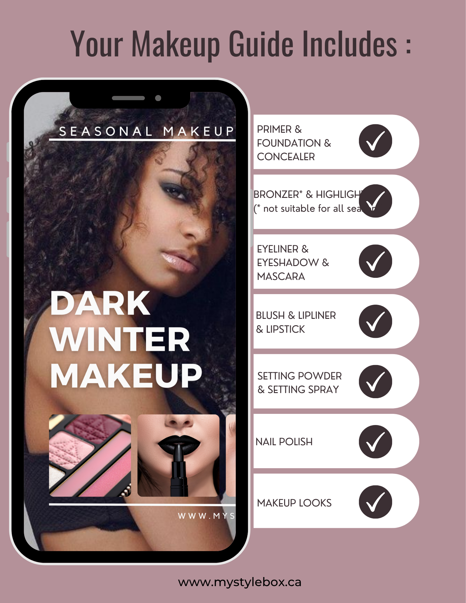 Dark Winter Digital Color Palette and Makeup Guide