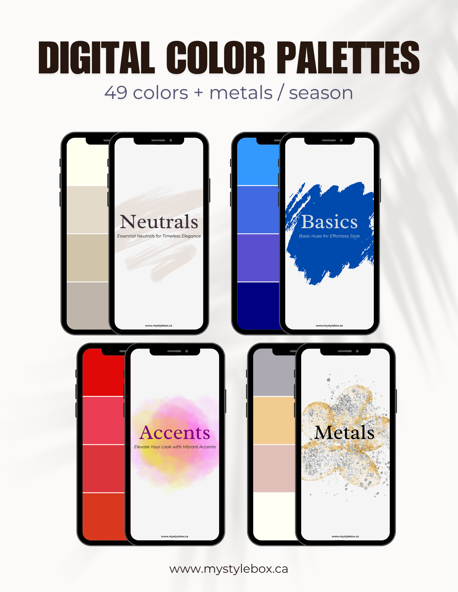 Bright Spring Digital Color Palette and Hair Color Guide