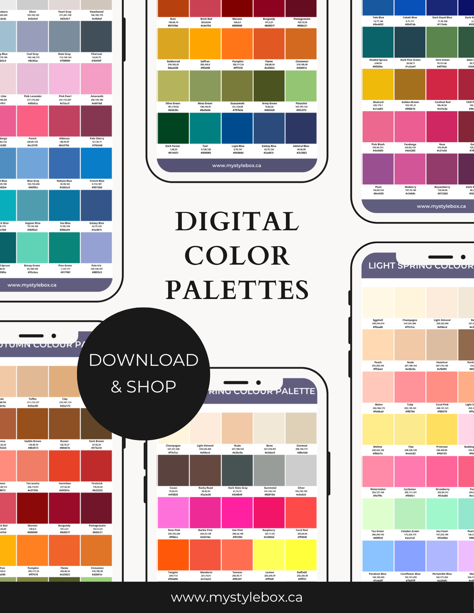 Digital Seasonal Color Palettes