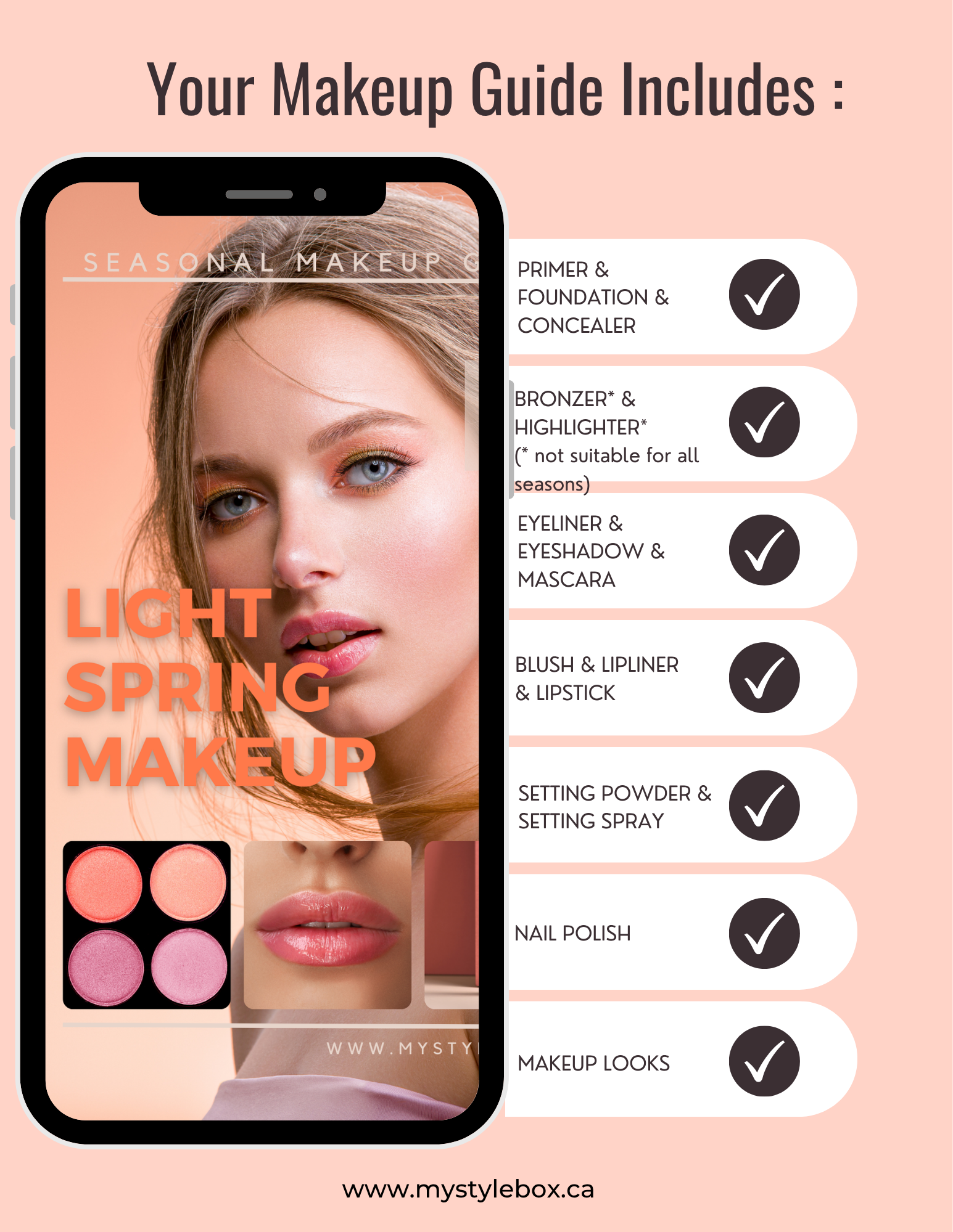 Light Spring Digital Color Palette and Makeup Guide