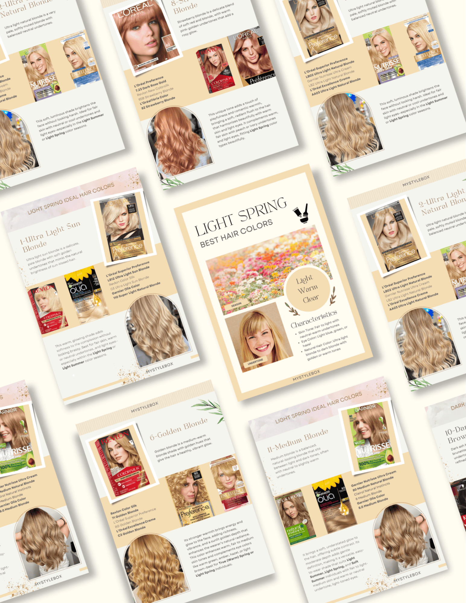 Light Spring Digital Color Palette and Hair Color Guide