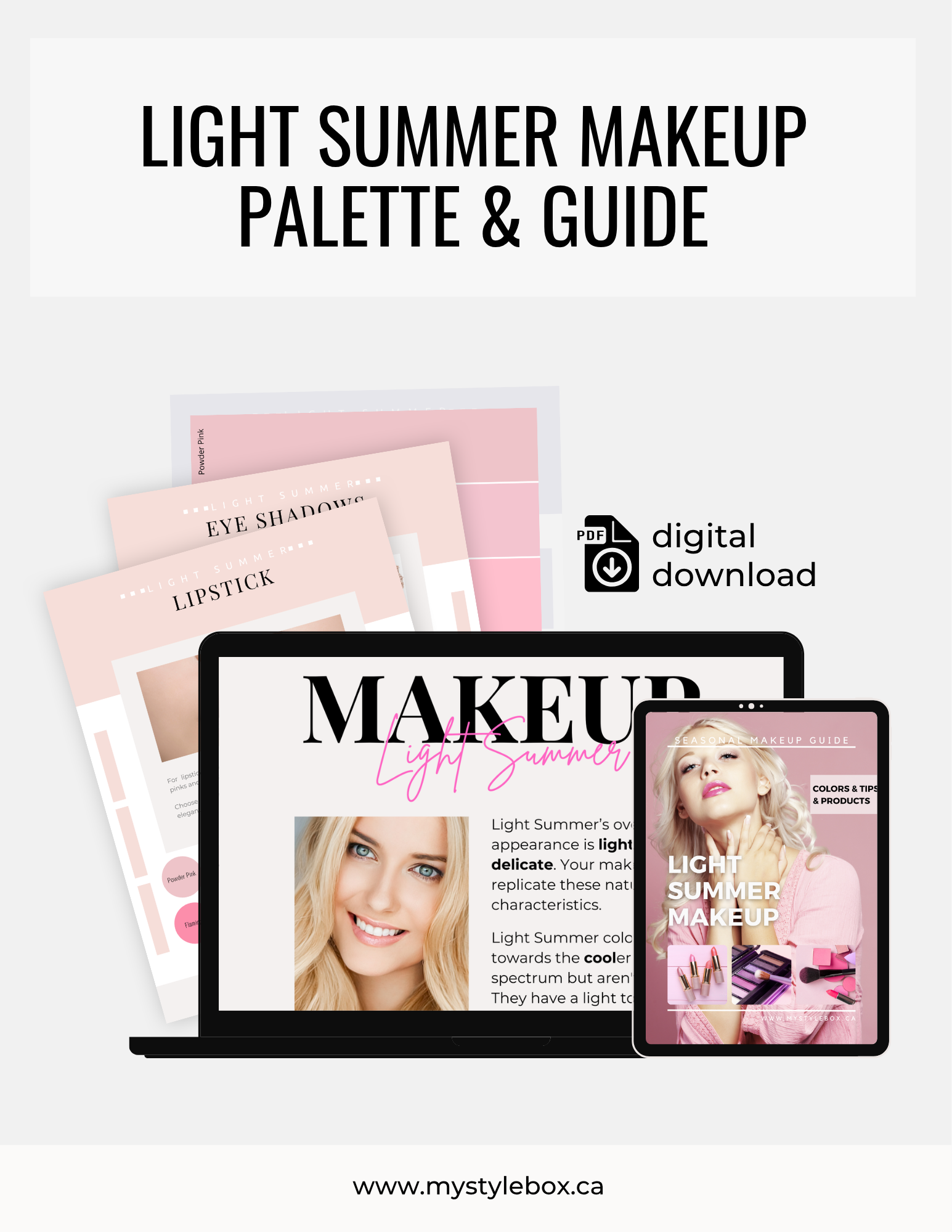 Light Summer Digital Color Palette and Makeup Guide