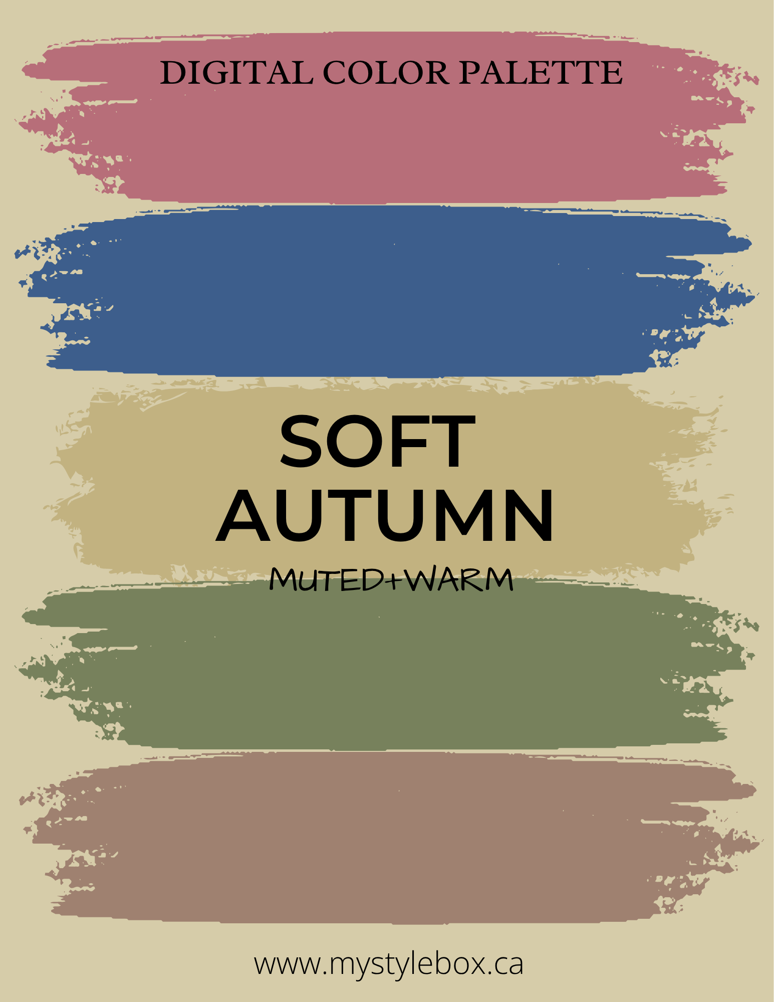 Soft Autumn Digital Color Palette and Hair Color Guide