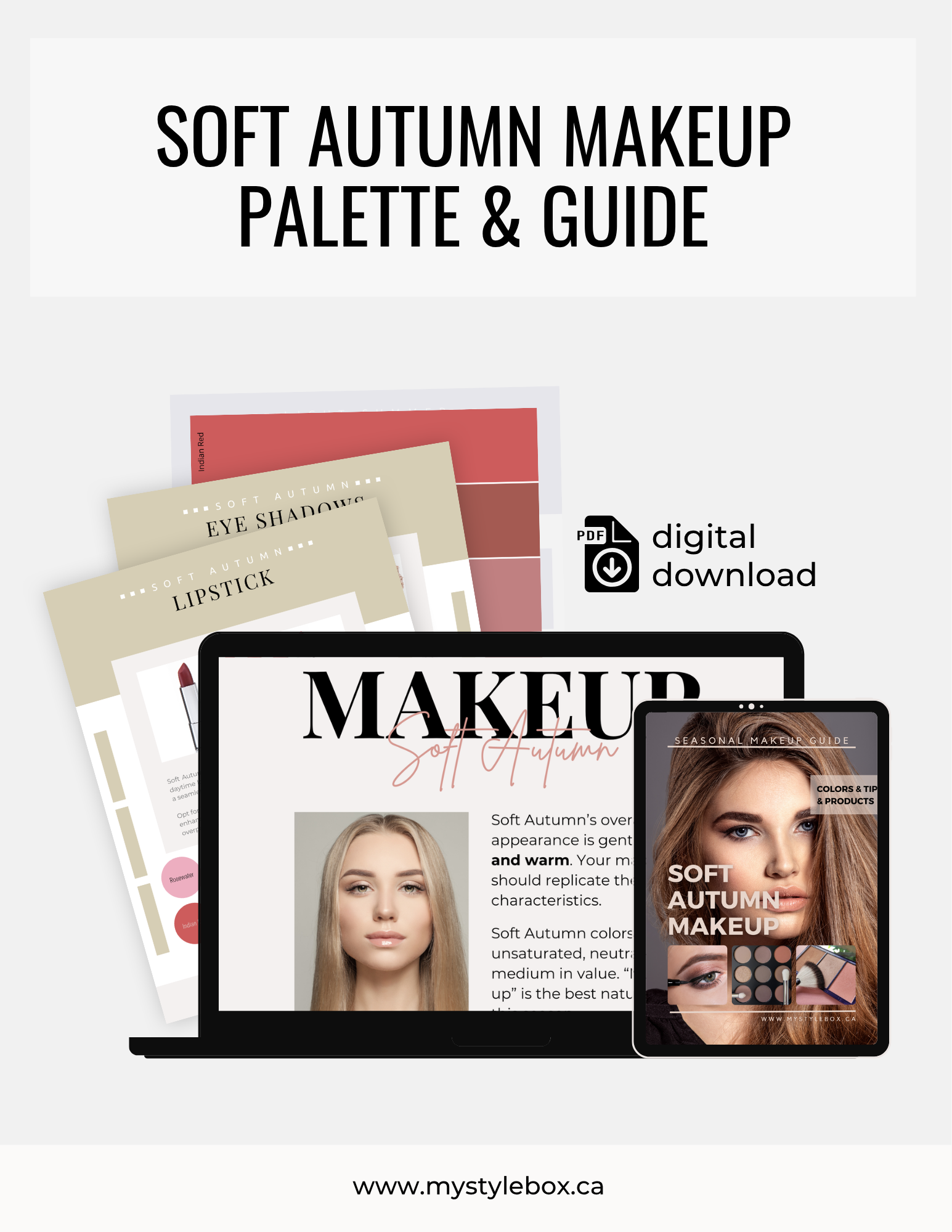 Soft Autumn Digital Color Palette and Makeup Guide
