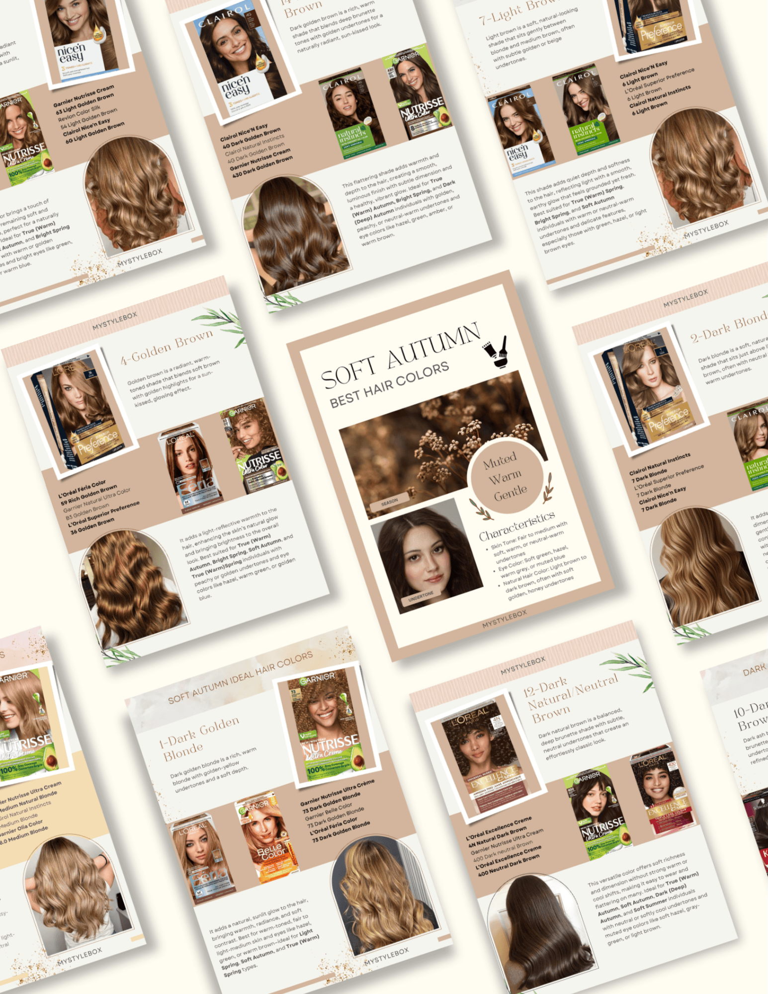 Soft Autumn Digital Color Palette and Hair Color Guide