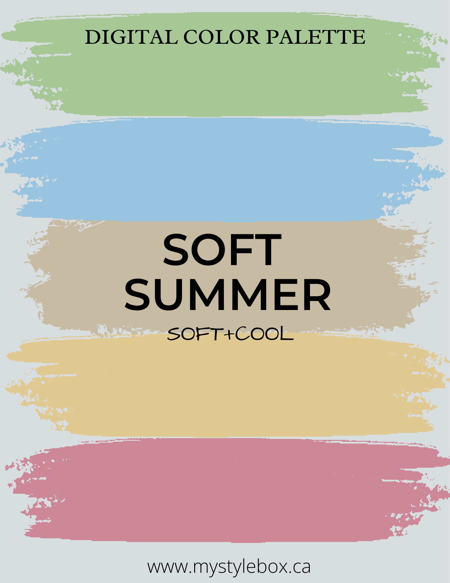 Soft Summer Digital Color Palette and Hair Color Guide