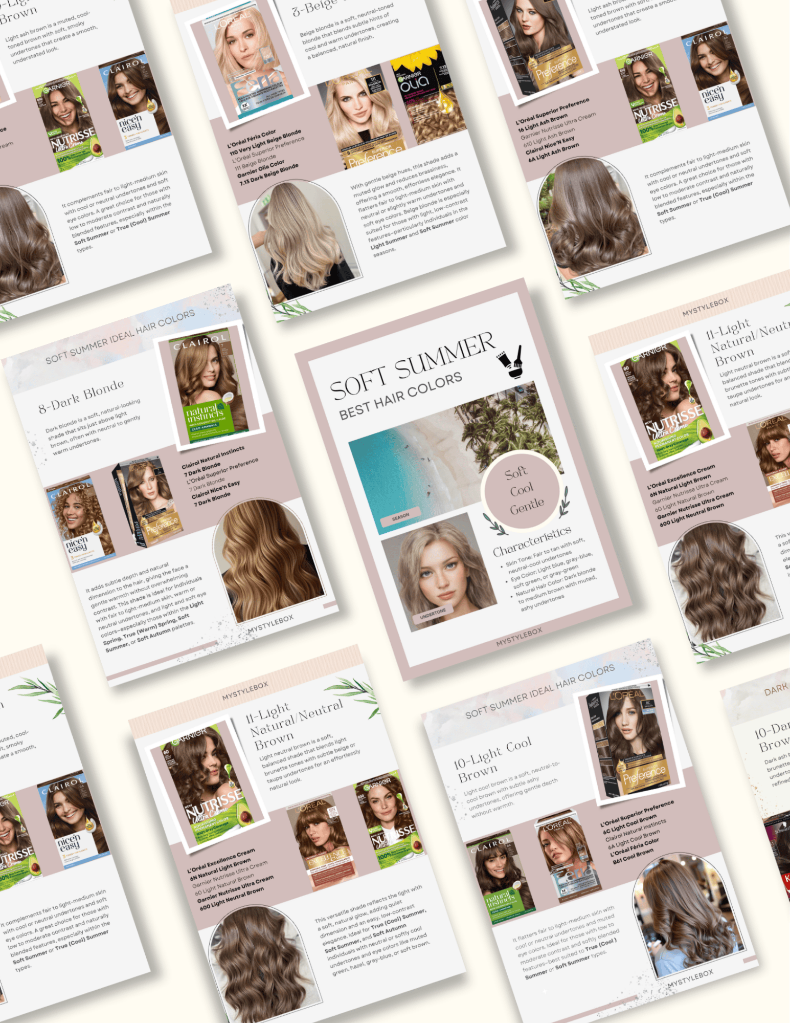 Soft Summer Digital Color Palette and Hair Color Guide