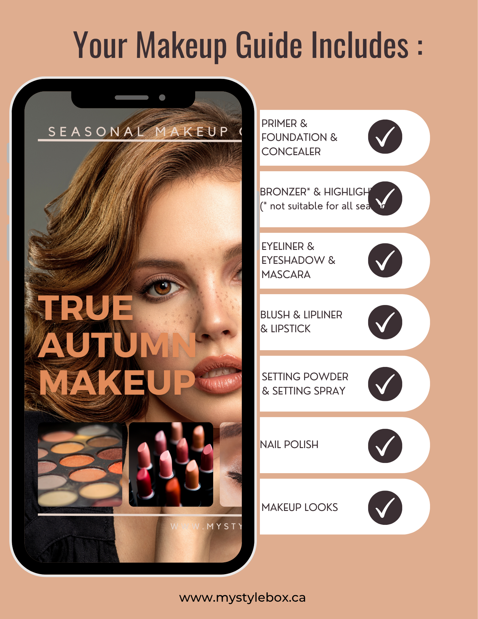 True Autumn Digital Color Palette and Makeup Guide
