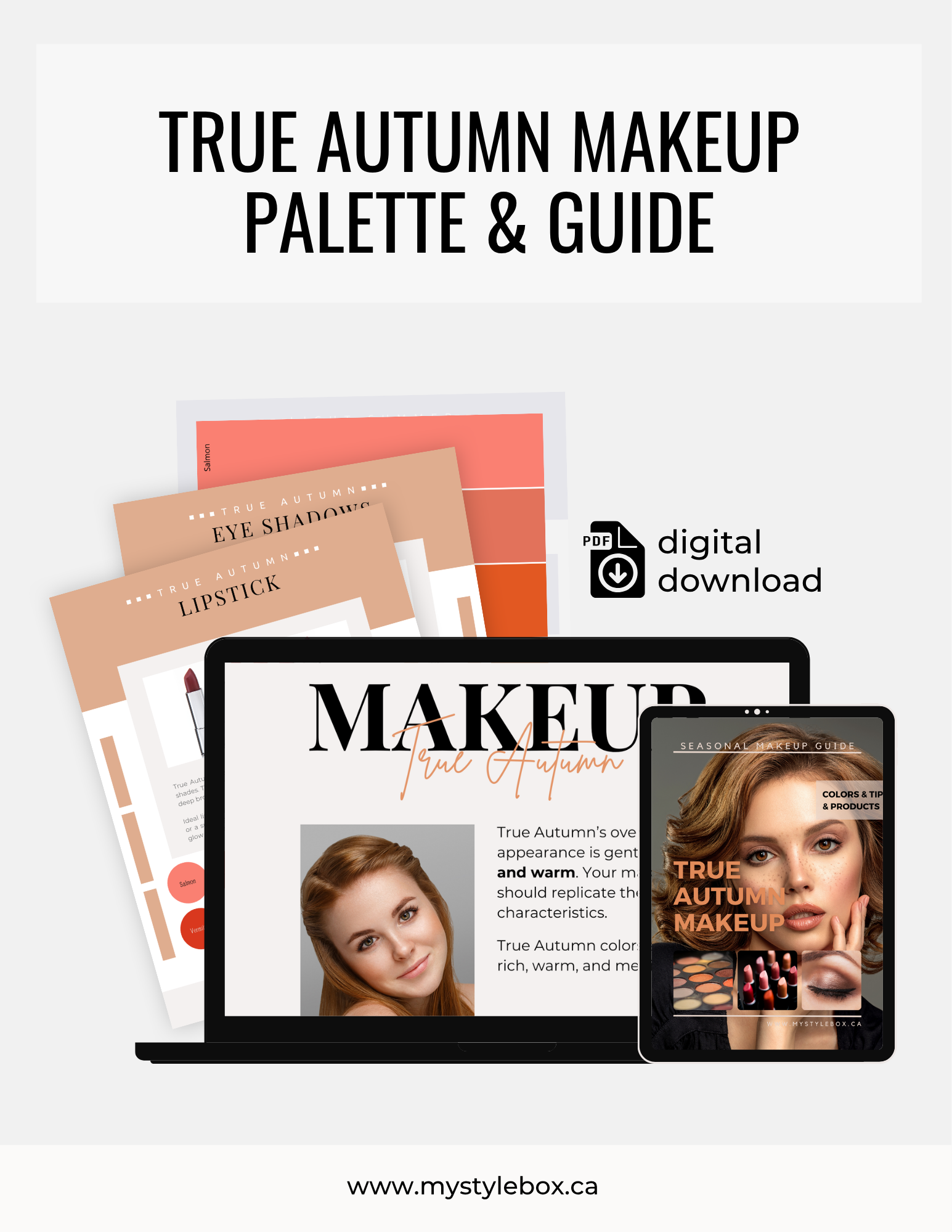 True Autumn Digital Color Palette and Makeup Guide