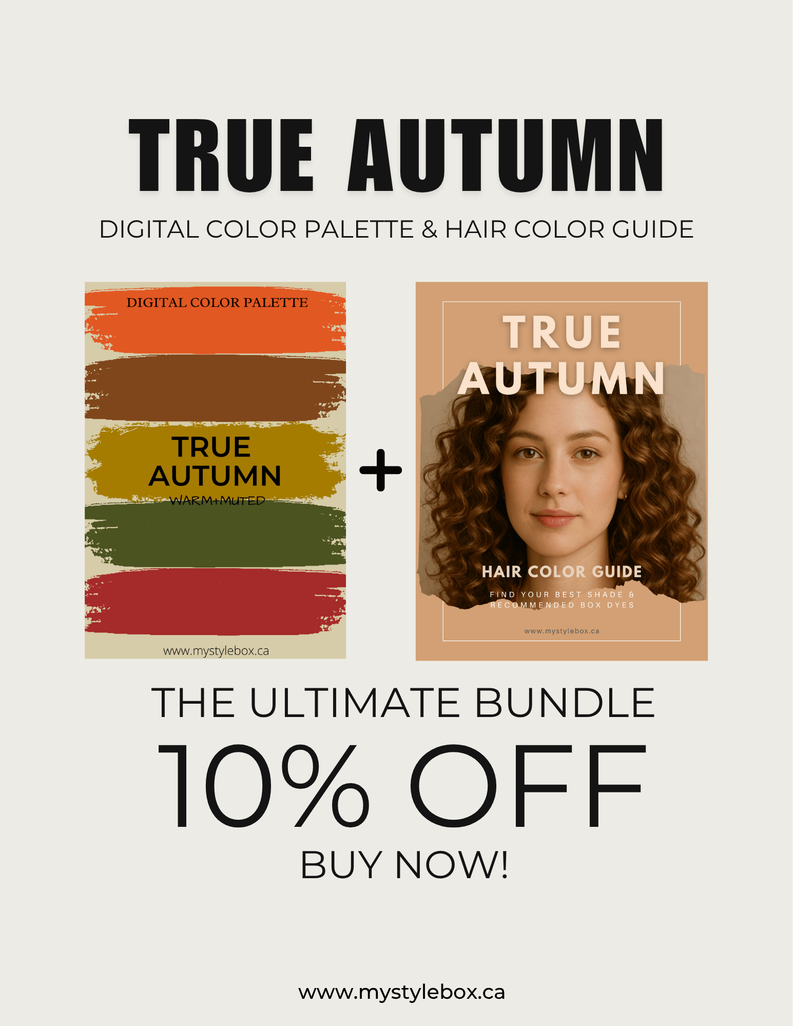 True Autumn Digital Color Palette and Hair Color Guide