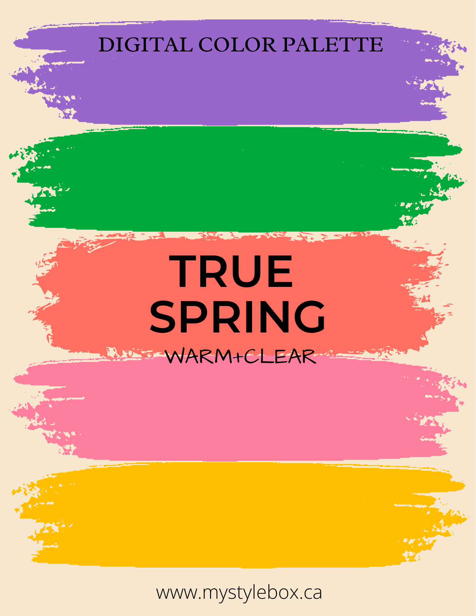 True Spring Digital Color Palette and Makeup Guide