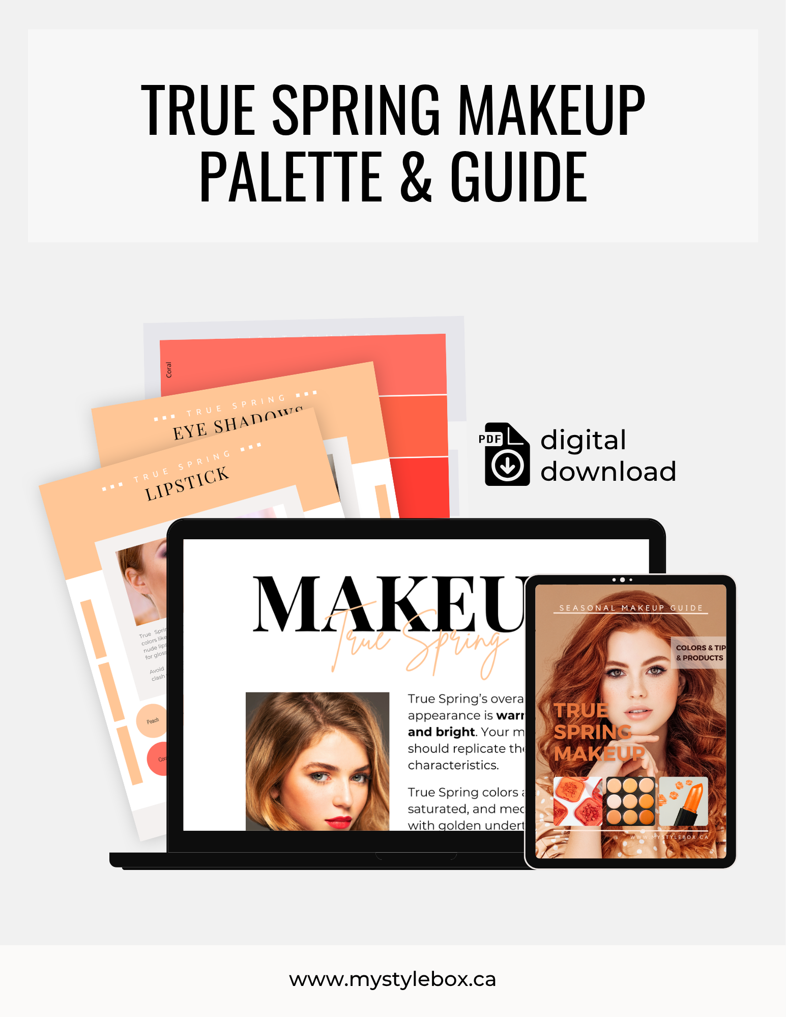 True Spring Digital Color Palette and Makeup Guide