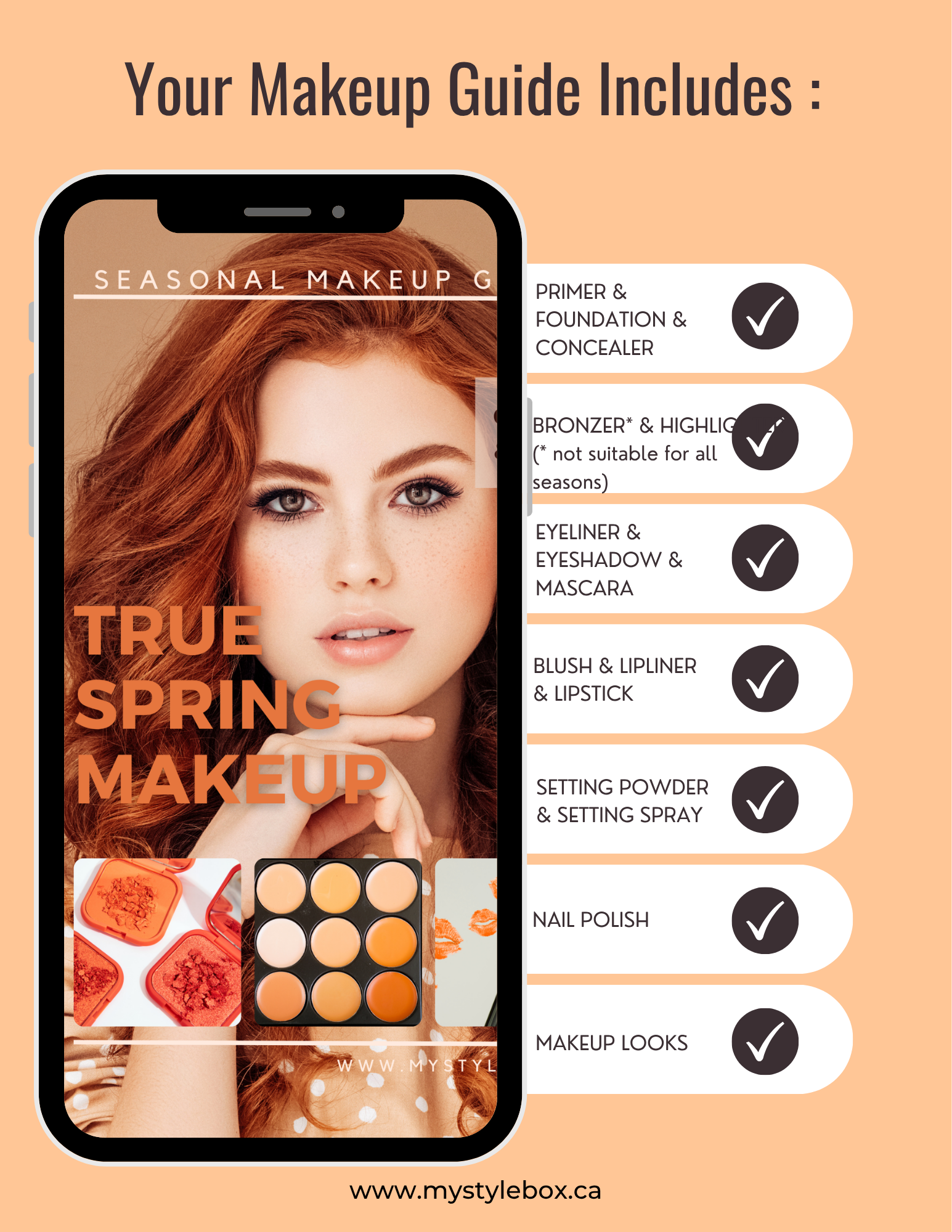 True Spring Digital Color Palette and Makeup Guide