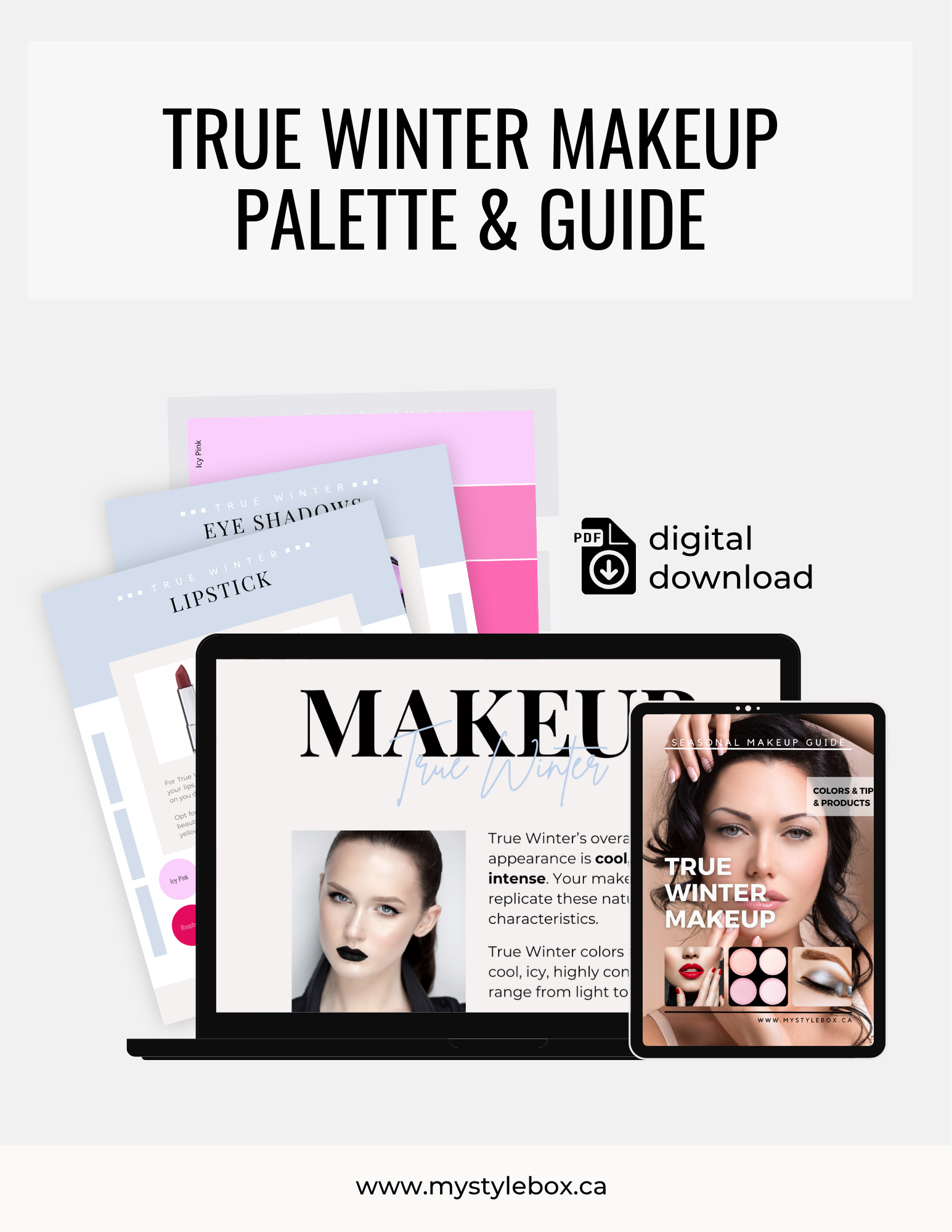 True Winter Digital Color Palette and Makeup Guide