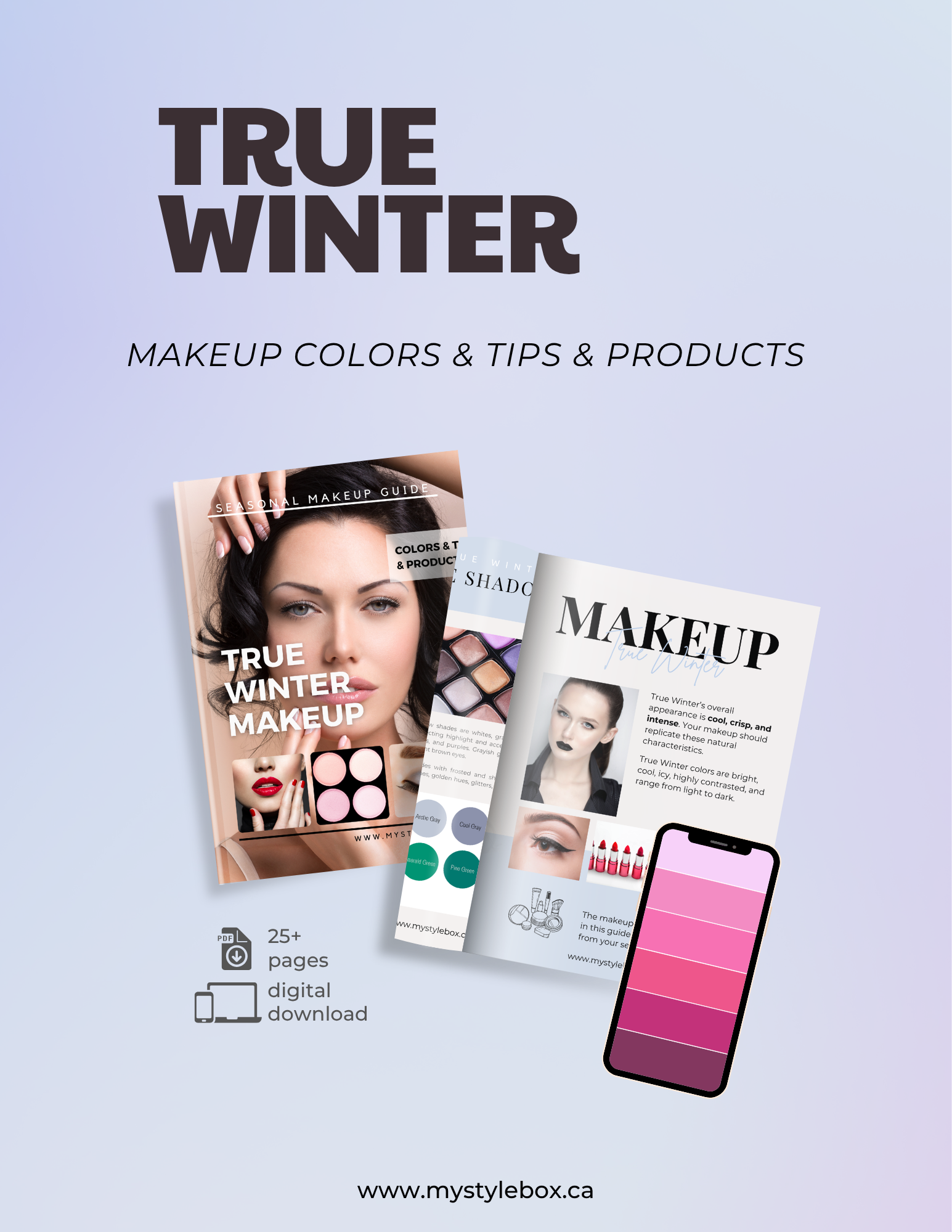 True Winter Digital Color Palette and Makeup Guide